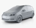 Volkswagen Sharan (Typ 7N) 2013 3Dモデル clay render