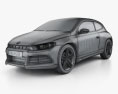 Volkswagen Scirocco R 2010 3d model wire render