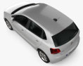 Volkswagen Polo 5-Türer 2010 3D-Modell Draufsicht