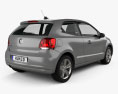 Volkswagen Polo трьохдверний 2013 3D модель back view