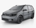 Volkswagen Touran 2014 3D模型 wire render