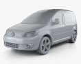Volkswagen Caddy 2014 3D 모델  clay render