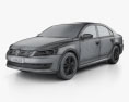 Volkswagen Passat US 2014 3D 모델  wire render