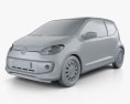 Volkswagen Up 2015 3d model clay render
