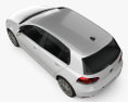 Volkswagen Golf 5도어 2012 3D 모델  top view