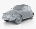 Volkswagen Beetle 1949 3d model clay render