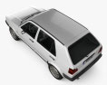 Volkswagen Golf Mk2 5-door 1983 3d model top view