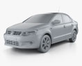 Volkswagen Polo Berlina 2012 Modello 3D clay render
