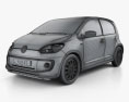 Volkswagen Up 5-Türer 2012 3D-Modell wire render