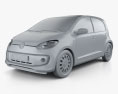 Volkswagen Up 5-Türer 2012 3D-Modell clay render