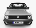 Volkswagen Golf Mk2 3 porte 1983 Modello 3D vista frontale