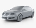 Volkswagen Passat B6 2012 3D-Modell clay render