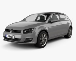 3D model of Volkswagen Golf Mk7 5-door 2016