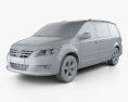 Volkswagen Routan 2014 3d model clay render