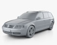 Volkswagen Passat (B5) variant 2005 3d model clay render