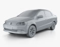 Volkswagen Voyage 2014 3D-Modell clay render