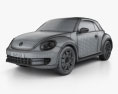 Volkswagen Beetle convertible 2014 3d model wire render