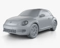 Volkswagen Beetle convertible 2014 3d model clay render
