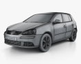 Volkswagen Golf Mk5 5-door 2009 3d model wire render