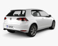 Volkswagen Golf Mk7 3-door 2016 3d model back view