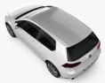 Volkswagen Golf Mk7 3-Türer 2013 3D-Modell Draufsicht