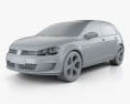 Volkswagen Golf 5-door GTI 2016 3d model clay render