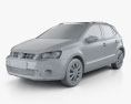 Volkswagen Cross Polo 2014 3d model clay render