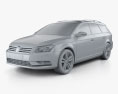 Volkswagen Passat (B7) variant 2014 3d model clay render