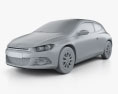 Volkswagen Scirocco 2014 3d model clay render
