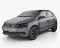 Volkswagen Gol 2015 3D-Modell wire render