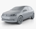 Volkswagen Gol 2015 3D-Modell clay render