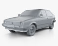 Volkswagen Polo coupe 1994 3d model clay render