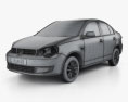 Volkswagen Polo Vivo sedan 2014 3d model wire render