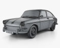 Volkswagen Type 3 (1600) fastback 1965 3D-Modell wire render