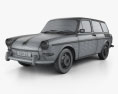 Volkswagen Type 3 (1600) variant 1965 3Dモデル wire render