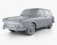 Volkswagen Type 3 (1600) variant 1965 3D 모델  clay render