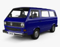 Volkswagen Transporter (T3) パッセンジャーバン 1990 3Dモデル