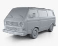 Volkswagen Transporter (T3) Furgone Passeggeri 1990 Modello 3D clay render
