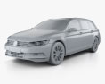 Volkswagen Passat (B8) variant 2017 3D-Modell clay render