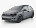 Volkswagen Golf Sportsvan 2016 3Dモデル wire render