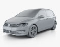 Volkswagen Golf Sportsvan 2016 3Dモデル clay render
