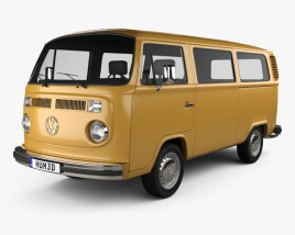 3D model of Volkswagen Transporter (T2) Passenger Van 1972