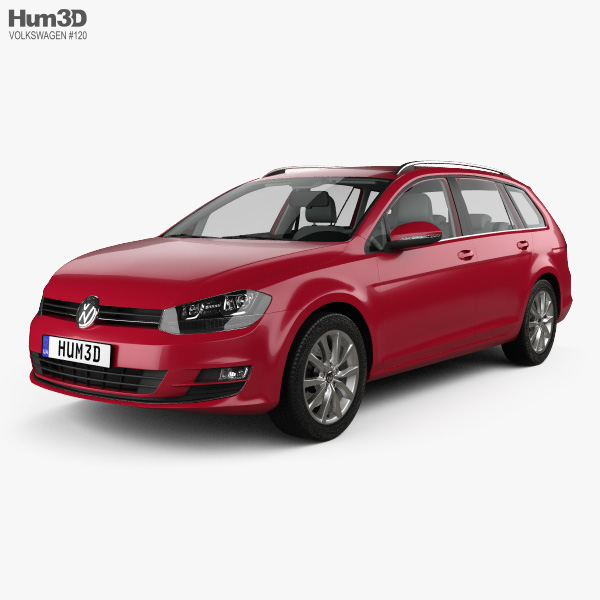 Volkswagen Golf variant with HQ interior 2016 3D model