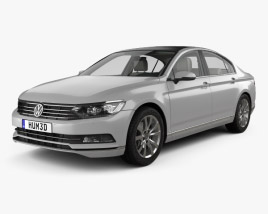 Volkswagen Passat (B8) sedan with HQ interior 2017 3D model