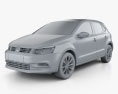 Volkswagen Polo 5-door 2017 3d model clay render