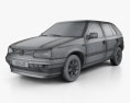 Volkswagen Golf 1997 3d model wire render