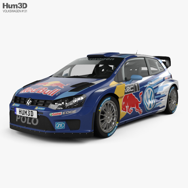 Volkswagen Polo R WRC Voiture de course 2015 Modèle 3D