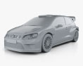 Volkswagen Polo R WRC Race Car 2018 3d model clay render
