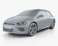 Volkswagen Scirocco R 2018 3d model clay render