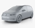 Volkswagen Touran 2018 3d model clay render